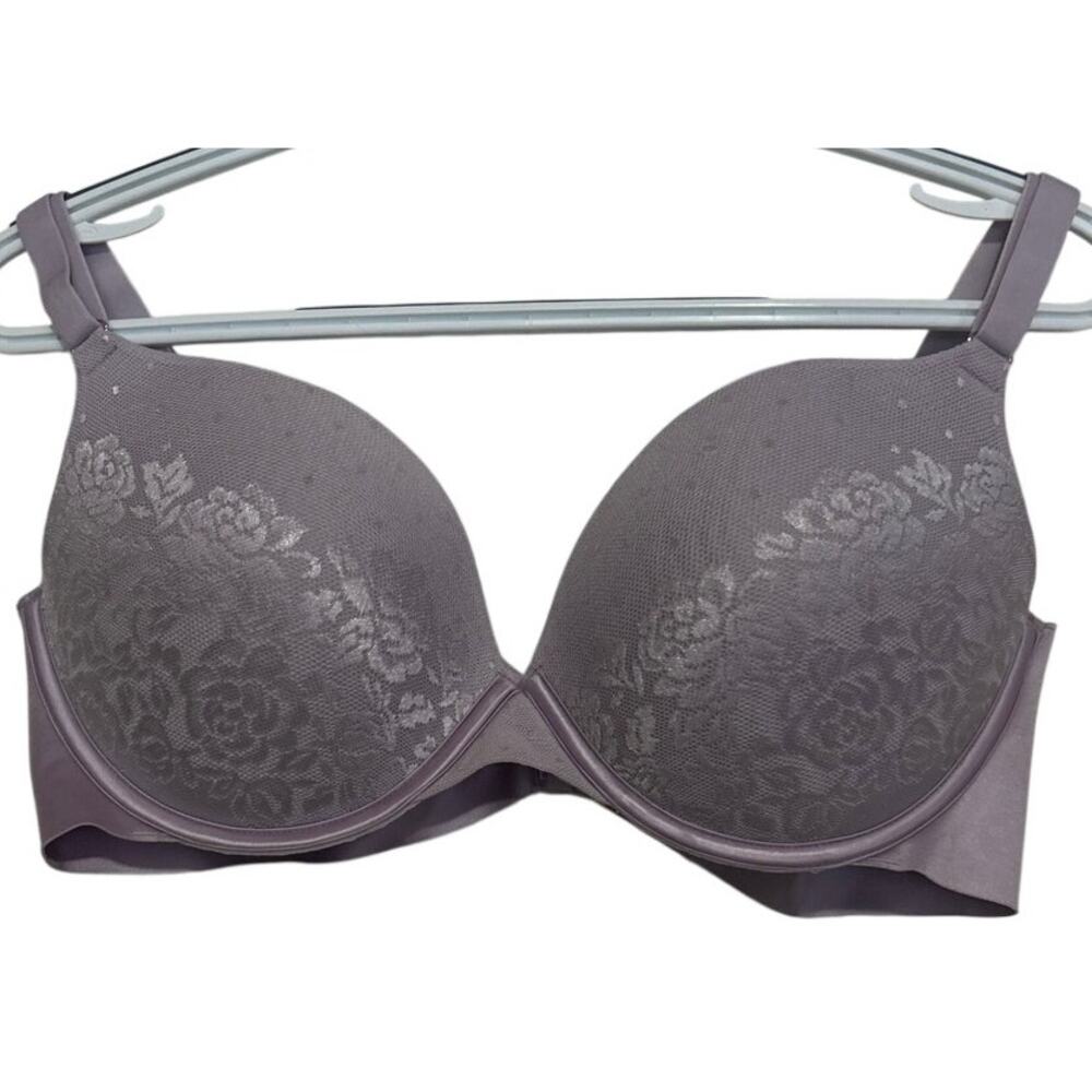 Secret Treasures Women's Purple Lacey Back Smoothing Push Up Bra Size 40C